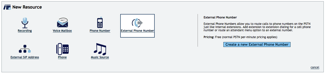 Create an External Phone Number in the OnSIP Admin Portal Create an External Phone Number in the OnSIP Admin Portal