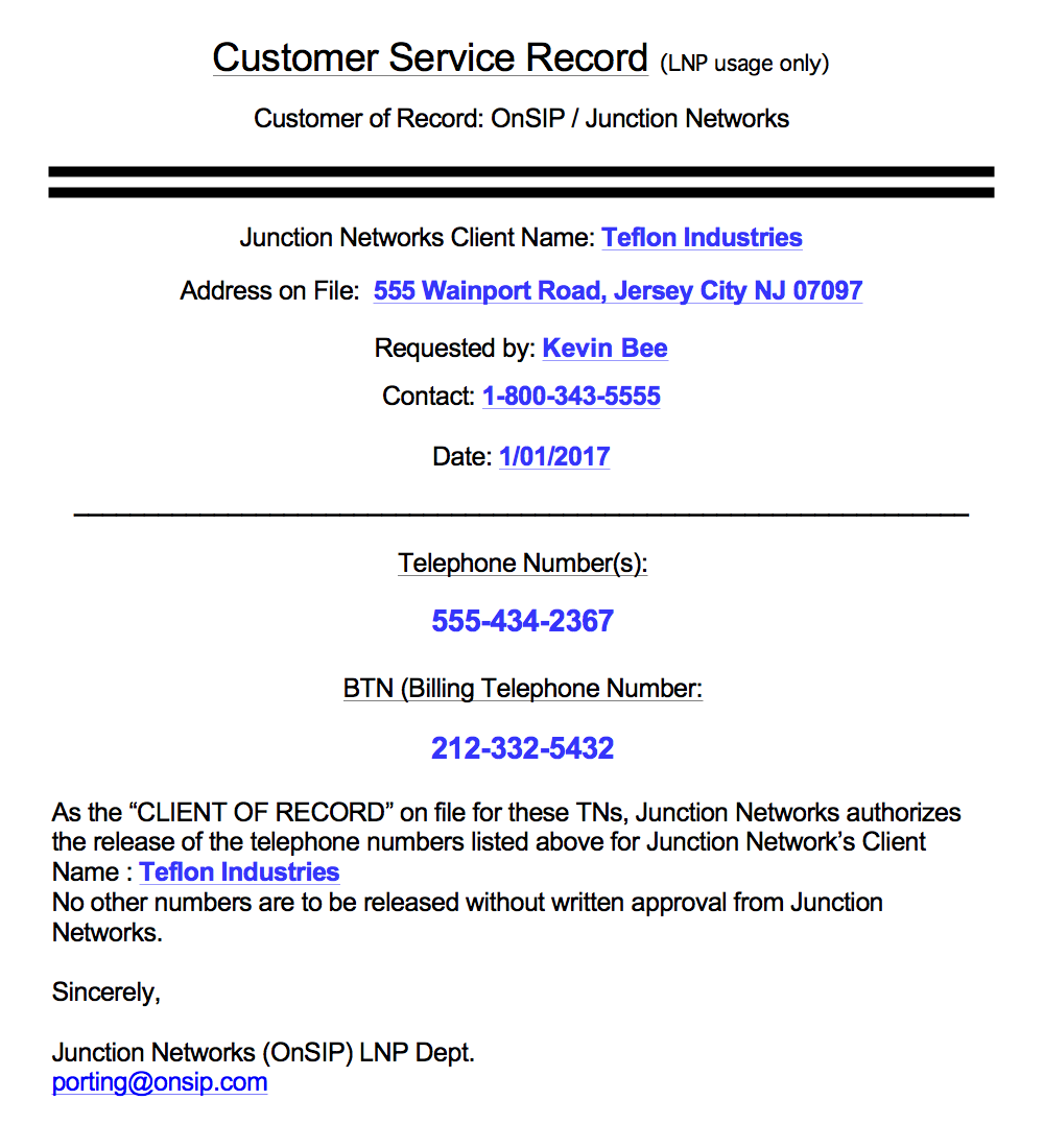 OnSIP sample CSR OnSIP sample CSR