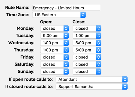 Business Hour Rules in OnSIP Admin Portal Business Hour Rules in OnSIP Admin Portal